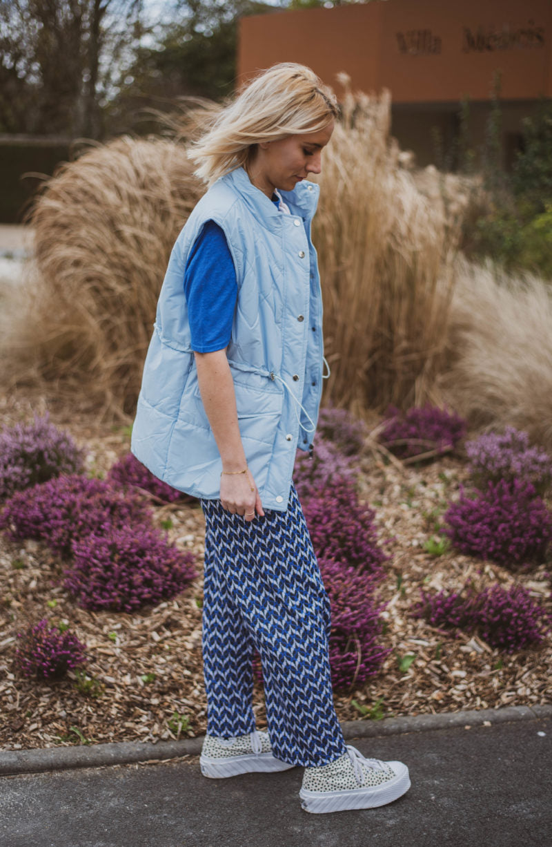 Doudoune sans manche bleu clair zac et Zoé boutique la p’tite rebelle Amiens