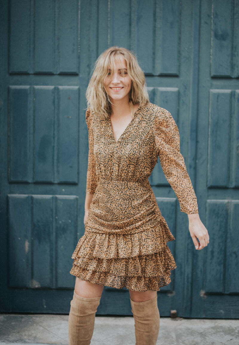 Robe courte à motifs léopard Suncoo