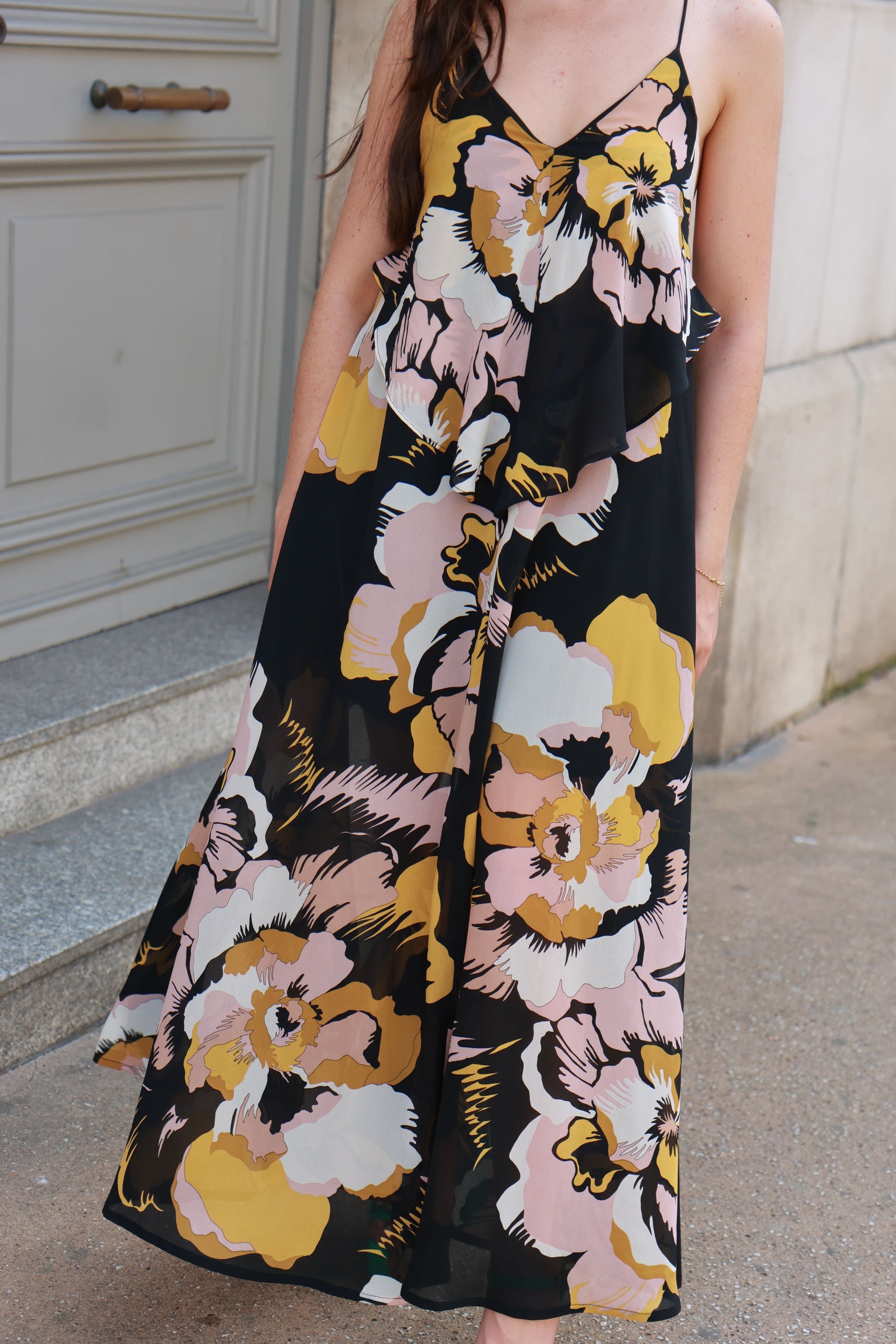 Robe longue fluide et fleurie Liu jo de «Seconde main» boutique la p’tite rrebelle Amiens