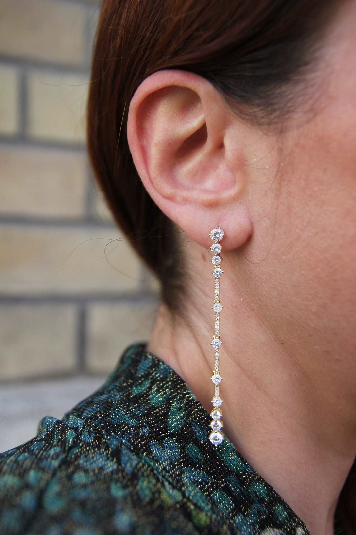 Boucles d’oreilles pendantes à strass