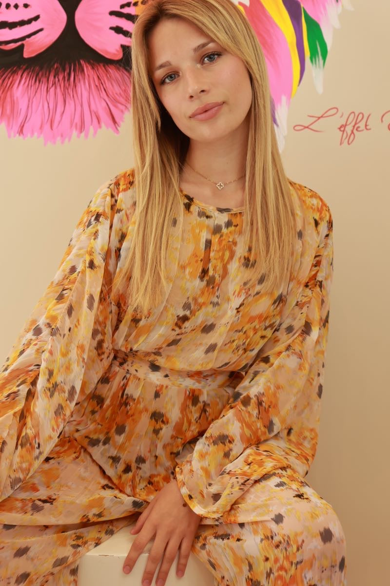 Combinaison imprimée fluide femme Dixie taille 34/36 en seconde main chez La P’tite Rebelle à Bonnay – look coloré et féminin