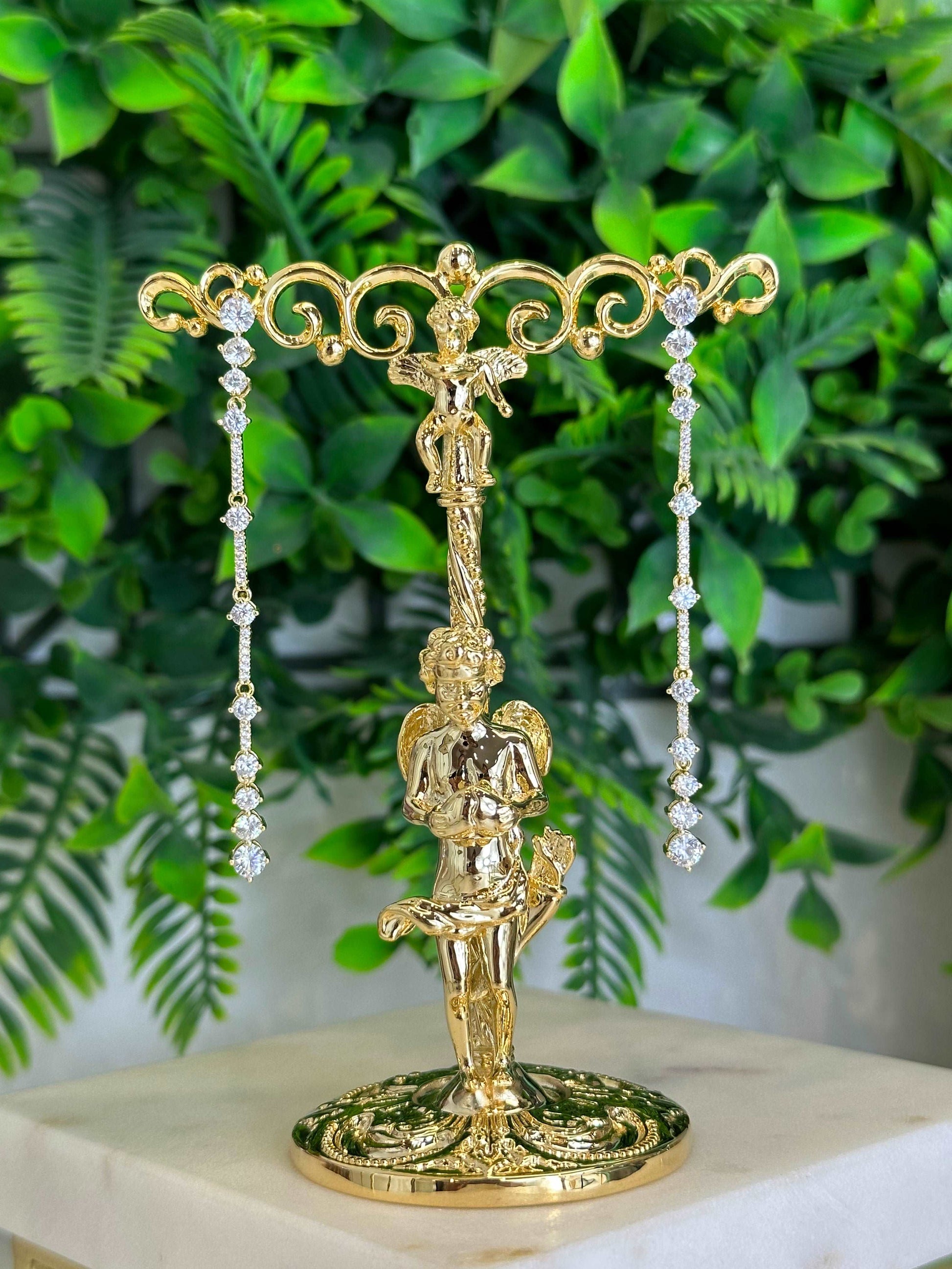 Boucles d’oreilles pendantes à strass