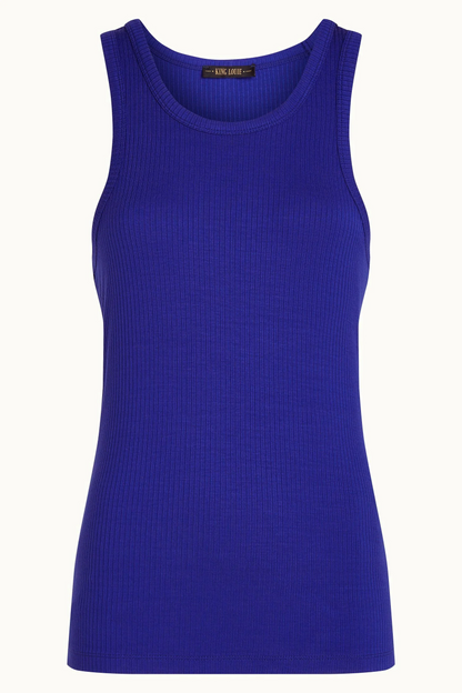 Elvira Camisole Uni Côtelé bleu électrique