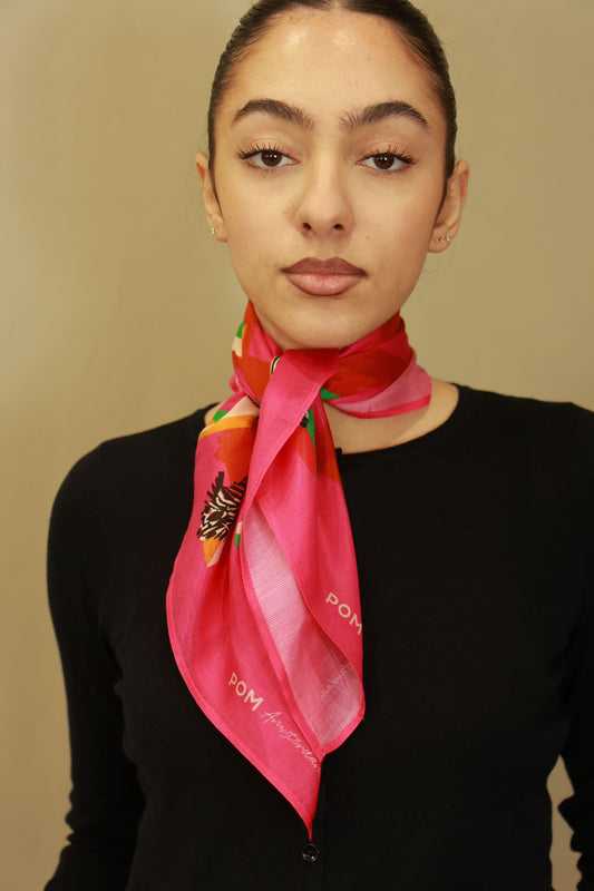 Carré foulard rose vert Pom Amsterdam boutique La Ptite Rebelle Amiens