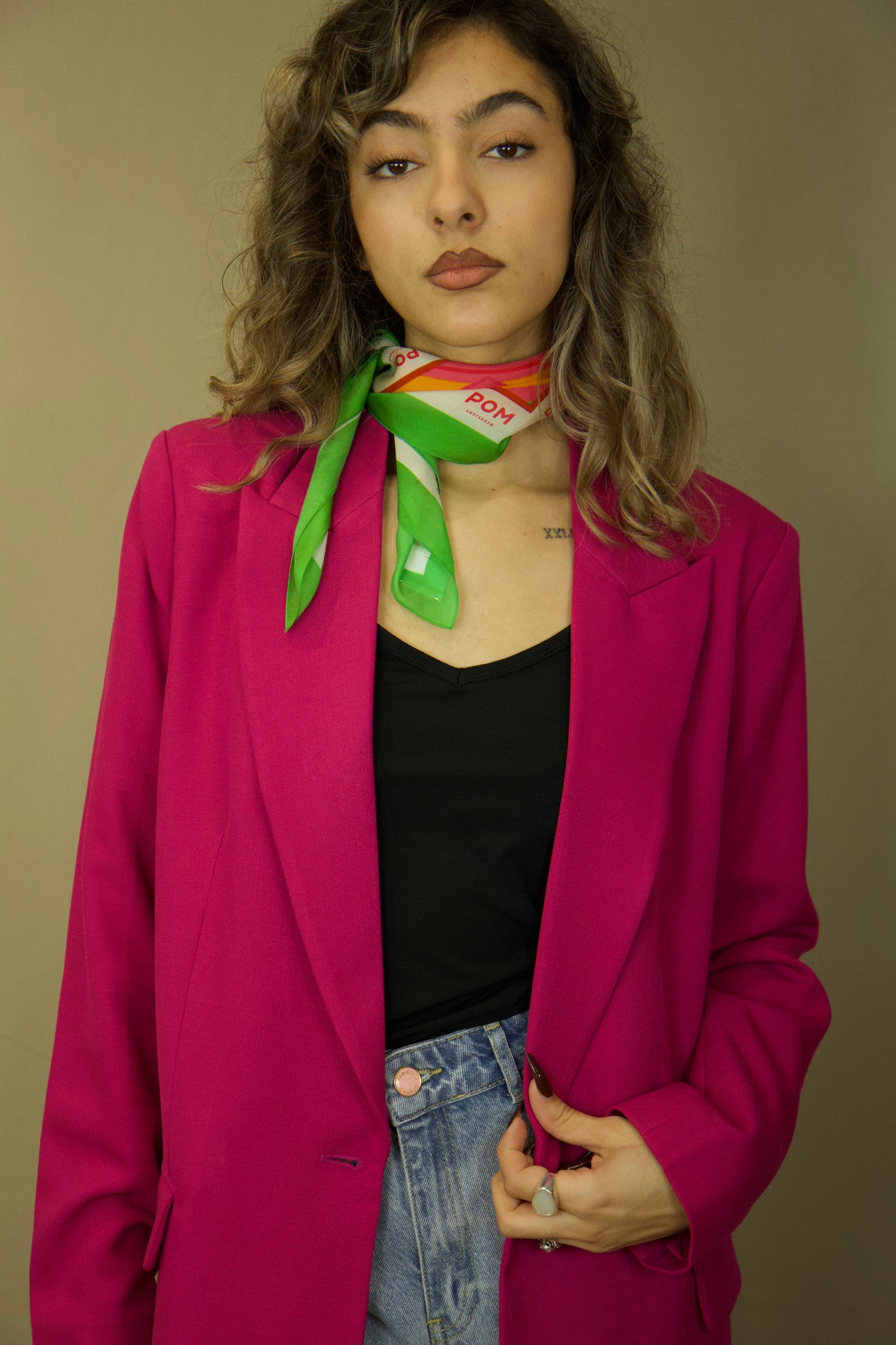 Veste tailleur rose fuchsia Suncoo boutique La Ptite rebelle 