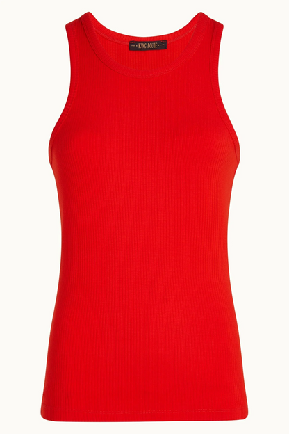 Elvira Camisole Uni Côtelé rouge coquelicot