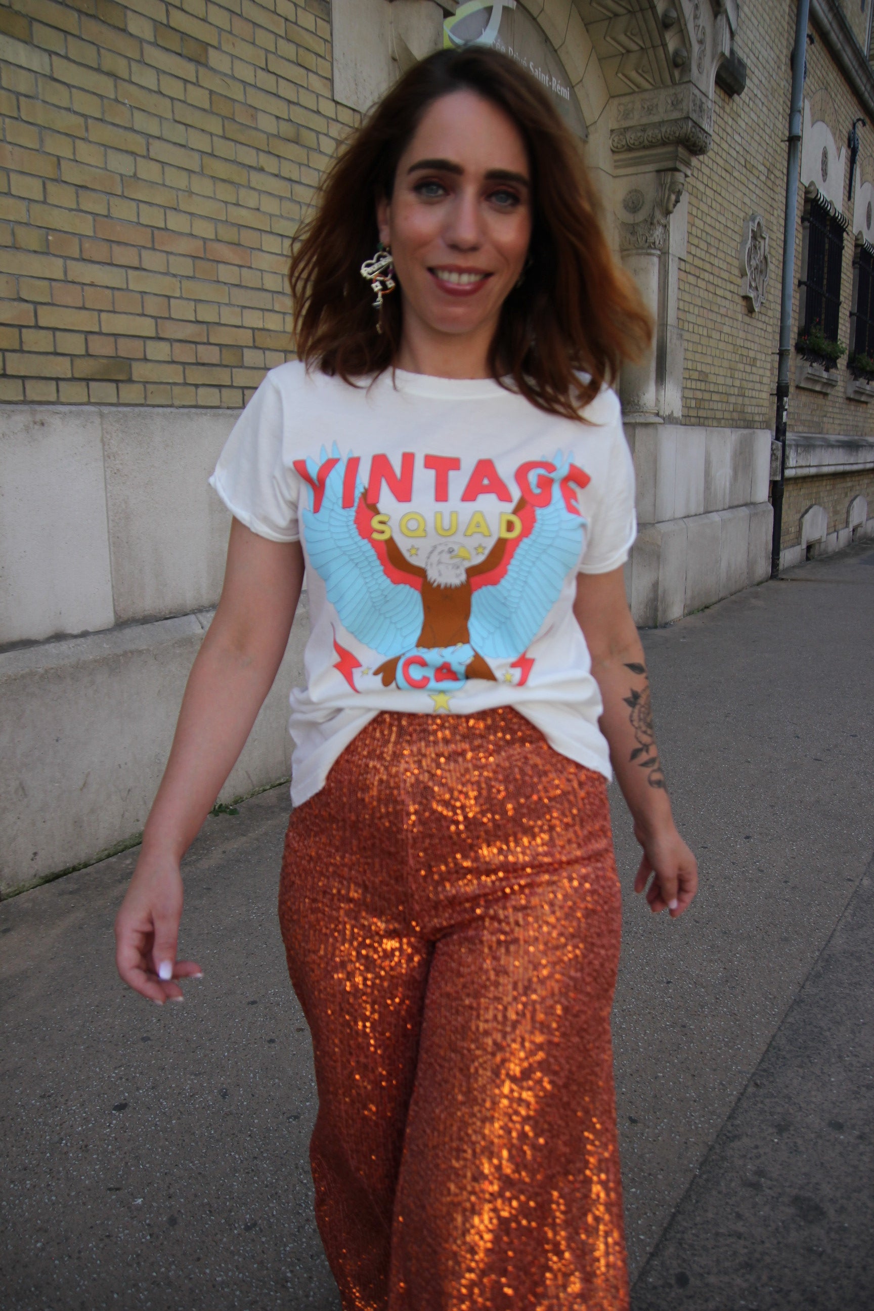 Tee shirt vintage squad Recycled karma boutique la p’tite rebelle amiens