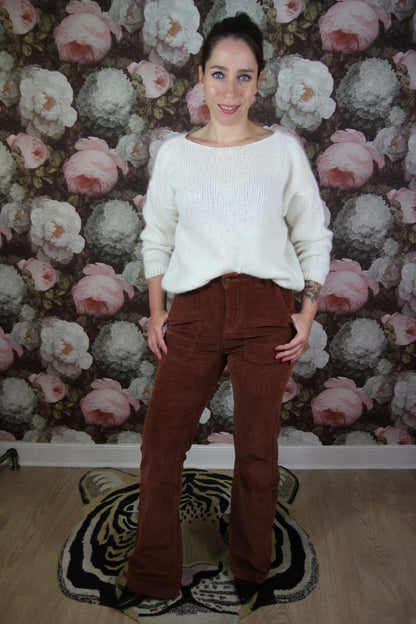 Pantalon velours flare marron wild boutique la Ptite rebelle amiens