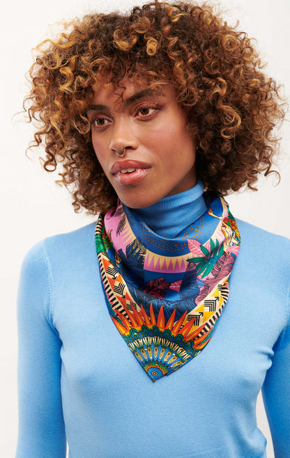 Mini Wild Blue Zulu Scarf